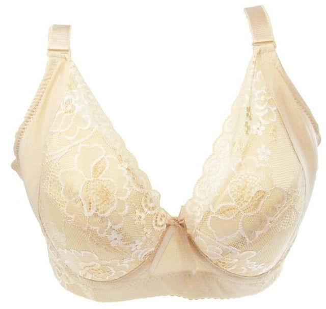 Women Plus Size Bra Cotton Full Cup Sexy Lace Push Up Bras Intimate Br ...