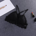 Bra Wire Free Bras For Women Thin Cotton Lace A42 Black White Y-line Straps None Closure Sexy Bras For Women