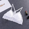 Bra Wire Free Bras For Women Thin Cotton Lace A42 Black White Y-line Straps None Closure Sexy Bras For Women